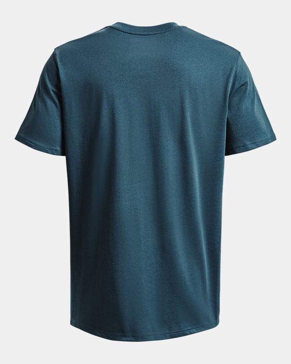 Men's UA Logo Embroidered Heavyweight Short Sleeve, Blue, pdpMainDesktop image number 5